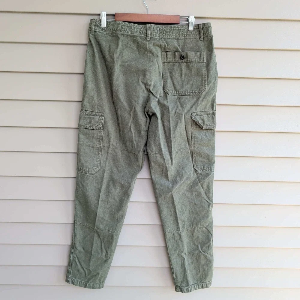 Banana Republic Tapered Surplus Cargo Pants Mens 34x33 Vintage Green Cotton